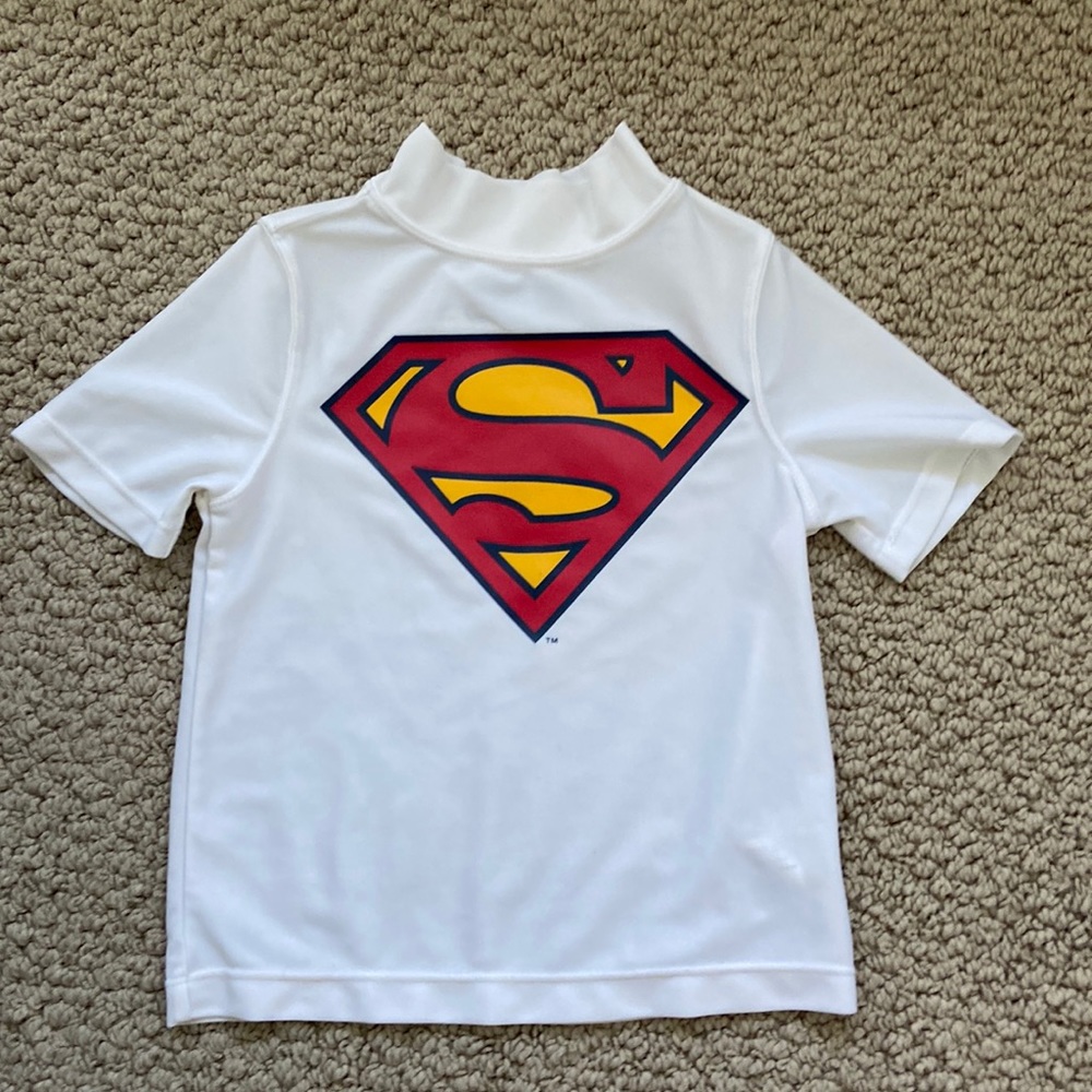 Almost New Superman or SuperGirl  Short Sleeved Rashguard -Size 3T-Unisex